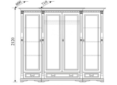 Classic Cabinets Wardrobe Wall Unit Wardrobe Solid Colonial Style O4D